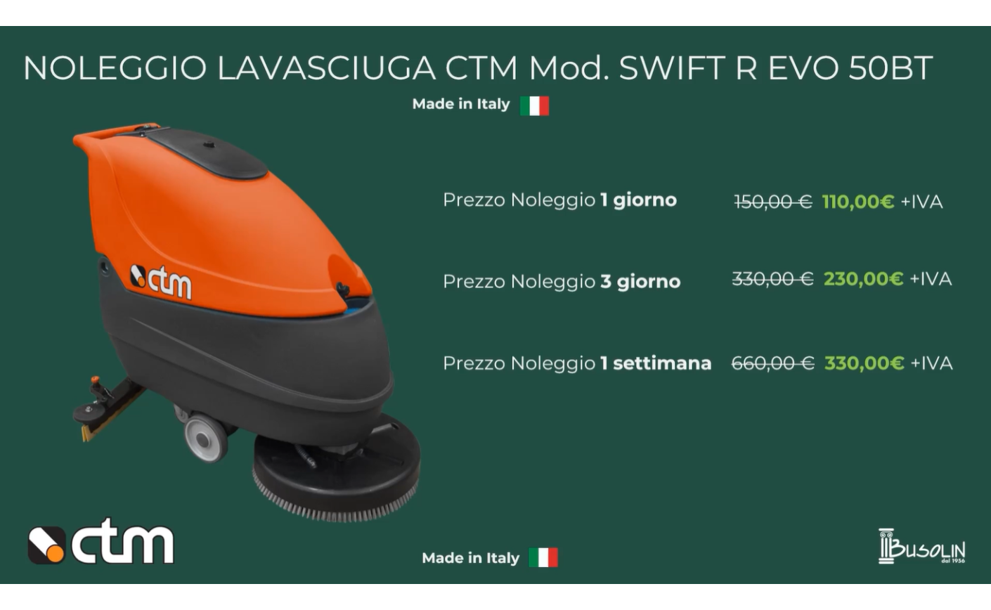 NOLEGGIO LAVASCIUGA CMT Mod. SWIFT R EVO 50BT