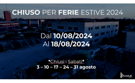 CHIUSURA FERIE ESTIVE 2024