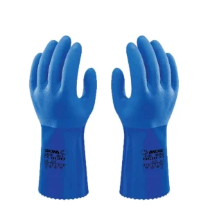 GUANTI SHOWA GOMMA ACQUA C/SUPPORTO COTONE BLU 660