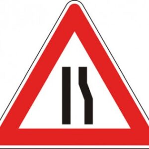 CARTELLO SEGNALE STRADALE STRETTOIA ASIMMETRICA SX-DX