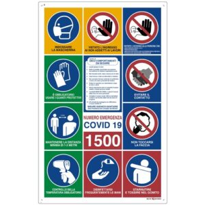 CARTELLO ALL. CM. 30X20 COVID 19 MULTISIMBOLO