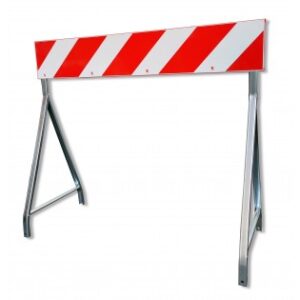 BARRIERA BIANCA-ROSSA CM. 120 C/ DUE GAMBE ZINC.