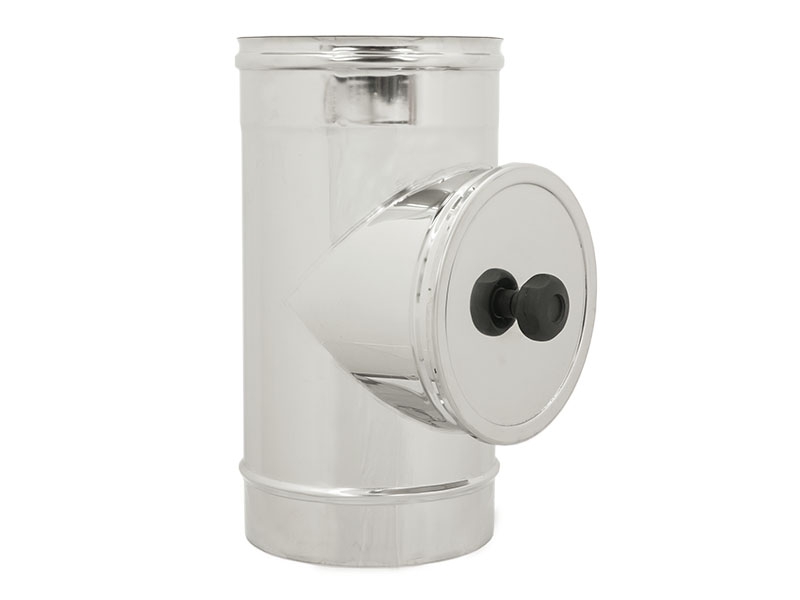 RACCORDO ACCIAIO D'ISPEZIONE C/TAPPO CHIUSURA DIAM. 80