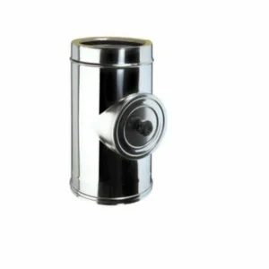 RACCORDO ACCIAIO DOPPIAPARETE D'ISPEZIONE C/TAPPO CHIUSURA DIAM. 80