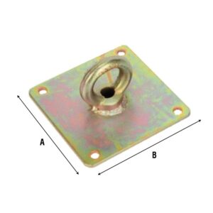 PIASTRA DRITTA SICUREZZA CM. 15X15 C/GANCIO ROBUR M20