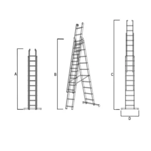 SCALA ALL. SENZA/CORDA ml.3.50X 3 TRONCHI gradini 11 + ALLARGATORE