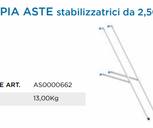 PONTEGGIO ACCIAIO Z2 ASTE STABILIZZATRICI DA ML. 2.50 IN COPPIA