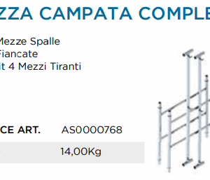 PONTEGGIO ACCIAIO Z3 MEZZA CAMPATA COMPLETA (2 spalle, 2 fiancate, 4 tir
