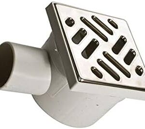 PILETTA INOX CM. 15X15 c/scarico laterale