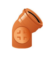 CURVA FOGNATURA SN4 45° C/TAPPO DIAM. 110