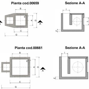 POZZETTO PLUVIALE PER GRONDAIE IN CLS C/FORO 30X30