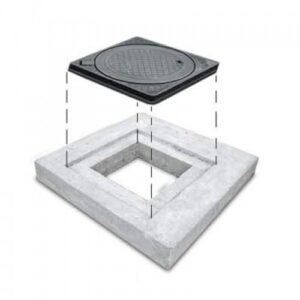 COPERCHIO ACQUEDOTTO C.A. CM. 70X40X6 H CON BOTOLA GHISA 22X22