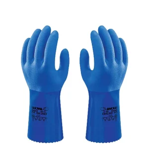 GUANTI SHOWA GOMMA ACQUA C/SUPPORTO COTONE BLU 660