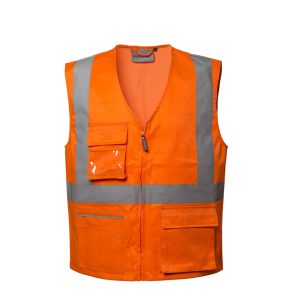GILET MULTITASCHE ARANCIO ALT VISIBILITA'