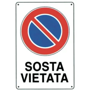 CARTELLO POLIONDA CM. 50X70 "DIVIETO DI SOSTA PER LAVORI"