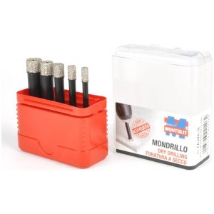 FRESA A SECCO P/PIASTRELLE + UMIDO KIT MM. 5+6+8+10+12 "MONTOLIT"