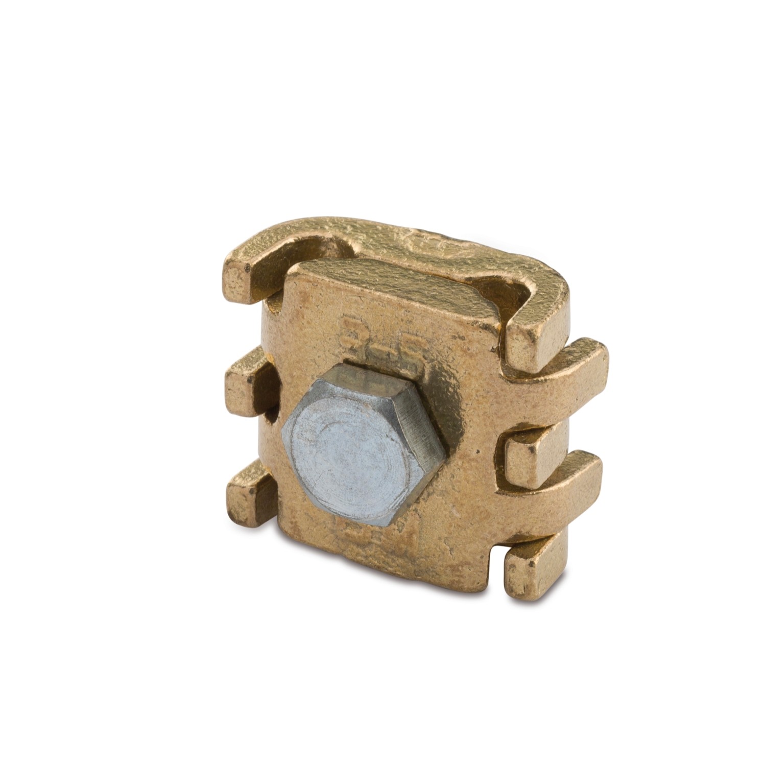 MORSETTO OTTONE A PETTINE DOPPIO P/CORDA RAME MM. 6- 8