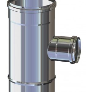DERIVAZIONE ACCIAIO A T 90° DIAM. 120 RIDOTTA DIAM. 80