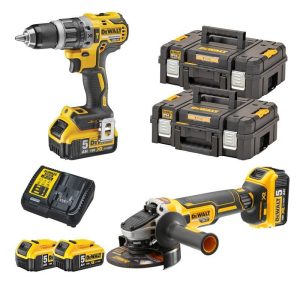 TRAPANO PERCUSSIONE+SMERIGLIATRICE KIT18V DCK2080P2T-QW "DEWALT"