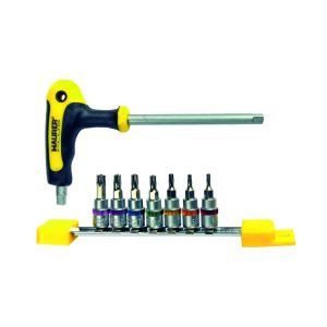 SERIE INSERTI BUSSOLA TORX FORO+IMPUGNATURA PZ. 8