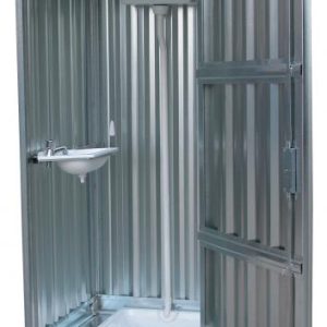 BOX LAMIERA ZINC. SERVIZIO IGENICO 90X 90 C/TURCA+LAVABO "METALBOX"