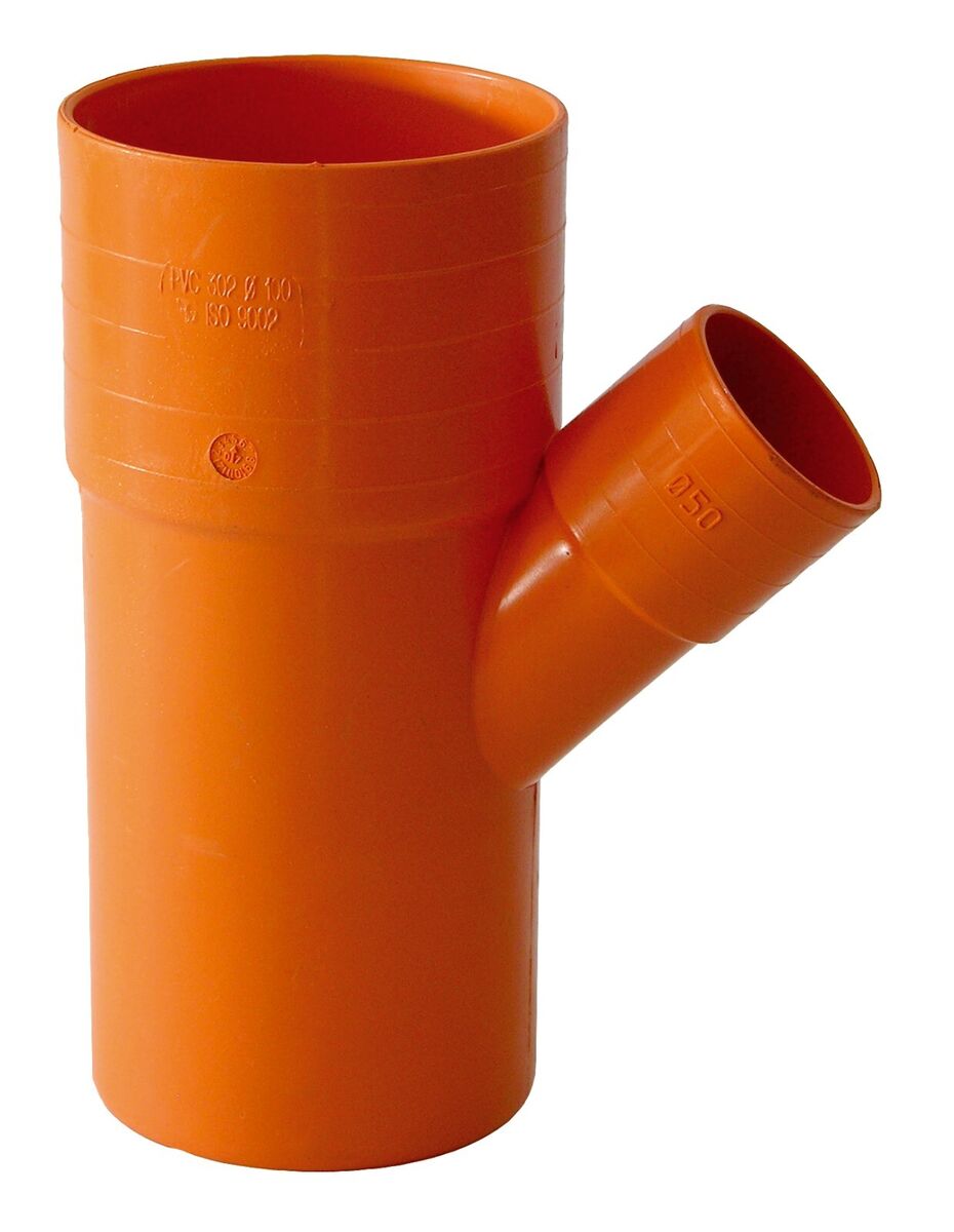 DERIVAZIONE RIDOTTA ROSSA 45° DIAM. 100-40 a marchio IIP