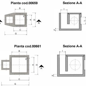POZZETTO PLUVIALE PER GRONDAIE IN CLS C/FORO 30X30