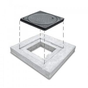 COPERCHIO ACQUEDOTTO C.A. CM. 70X40X6 H CON BOTOLA GHISA 22X22