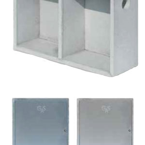 PORTACONTATORE CASSETTA GAS C.A.DOPPIA C/SPORTEL DOPPIO ZINC.CM.30X51X23