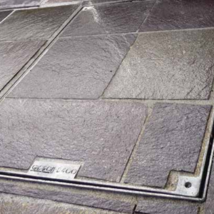 CHIUSINO ZINC. RIVESTIMENTO 20/10 TENUTA STAGNO CM. 43X43X8.5 "GRIDIRON"