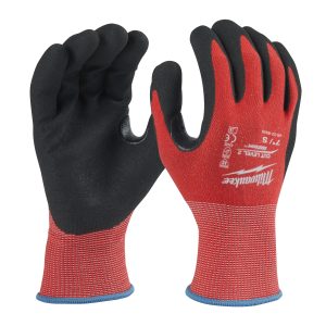 GUANTI NITRILE ANTITAGLIO ROSSO "MILWAUKEE"