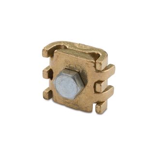 MORSETTO OTTONE A PETTINE DOPPIO P/CORDA RAME MM. 6- 8