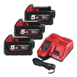 BATTERIE IN KIT+CARICABATTERIE 18V M18 NRG-503 "MILWAUKEE"