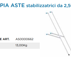 PONTEGGIO ACCIAIO Z2 ASTE STABILIZZATRICI DA ML. 2.50 IN COPPIA