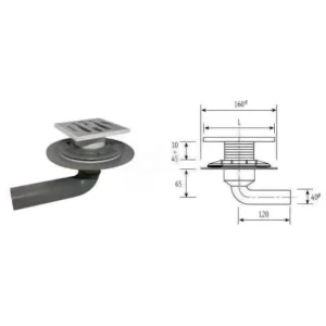 PILETTA P.P. P/BAGNO CM. 15X15 C/FLANGIA