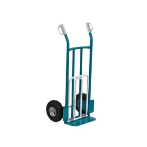 CARRELLO PORTASACCHI ACCIAIO C/RIBALTA c/ruote pneumatiche