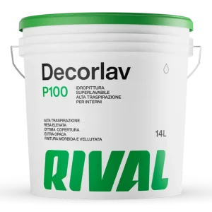 PITTURA SUPER-LAVABILE DECORLAV P/INTERNI LT. 5.00 BIANCO BASE "RIVAL"